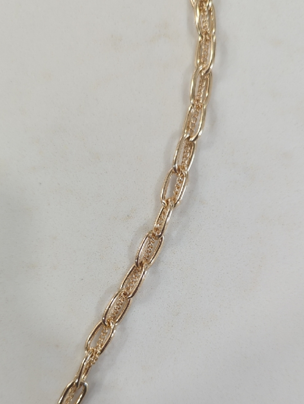 Ann Taylor Gold Chain In Chain Necklace with Pale Blue Crystal Drops - Picture 6 of 9